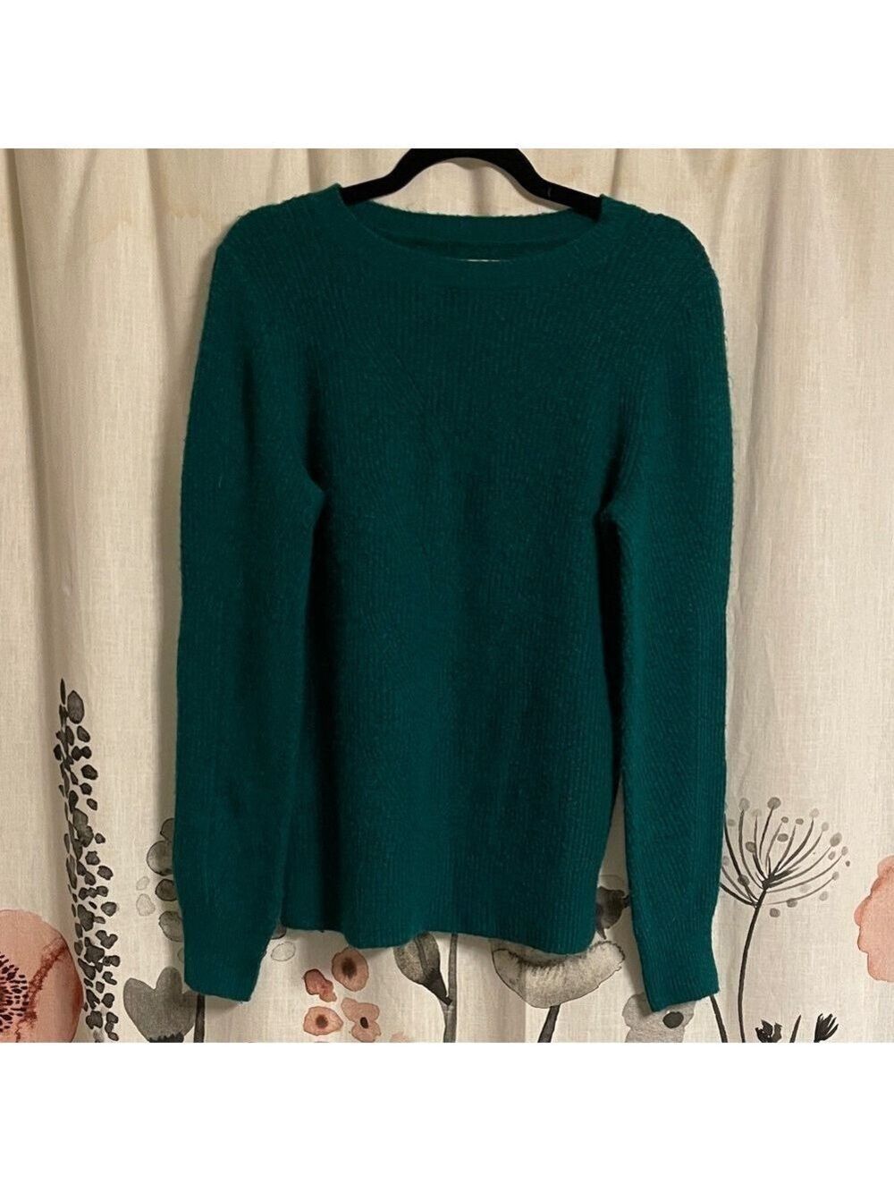 LOFT Teal Crew Neck Sweater Size Medium - Picture 1 of 6